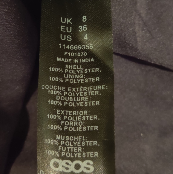 ASOS DESIGN embellished paneled shift dress beaded fringe in black & gold 4 - Picture 9 of 9